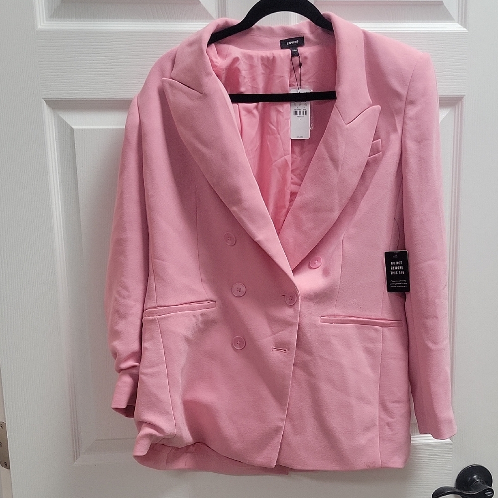 Express Women's Pink Blazer Nwt Size L